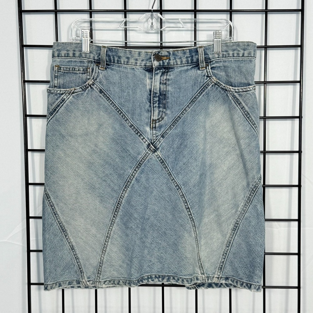 Vintage American Eagle Denim Skirt Womens 10 Blue Kelly‎ Kapowski 90s Stitched